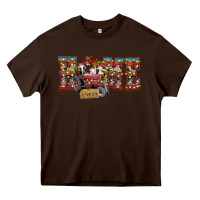 Chocolate Brown home Christmas farm animals Heavy Core Tee - CowhideDigitalArt