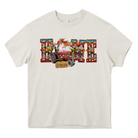 Cream home Christmas farm animals Heavy Core Tee - CowhideDigitalArt