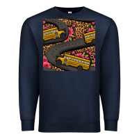 Navy flower leopard school bus seamless pattern Premium Sweatshirt - BundleAndBundleShop