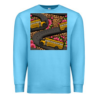 Ocean Blue flower leopard school bus seamless pattern Premium Sweatshirt - BundleAndBundleShop