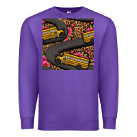 Purple flower leopard school bus seamless pattern Premium Sweatshirt - BundleAndBundleShop