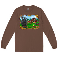Chestnut western barnyard black angus cattle longhorn rooster and chicks Long Sleeve Tee - RanaPortraitStore