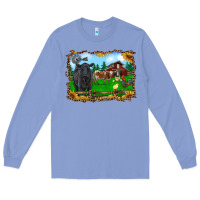 Colony Blue western barnyard black angus cattle longhorn rooster and chicks Long Sleeve Tee - RanaPortraitStore
