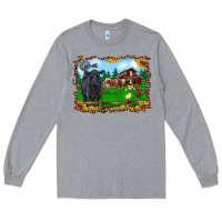 Heather Grey western barnyard black angus cattle longhorn rooster and chicks Long Sleeve Tee - RanaPortraitStore