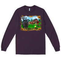 Plum western barnyard black angus cattle longhorn rooster and chicks Long Sleeve Tee - RanaPortraitStore