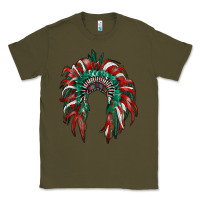 Army Green mexican flag indian headdress Classic Tee - RanaPortraitStore