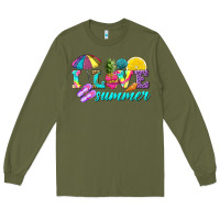 Army Green i love summer Long Sleeve Tee - texasbilliewilder