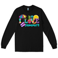 Black i love summer Long Sleeve Tee - texasbilliewilder