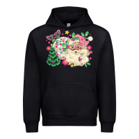 Pink Santa And Disco Ball With Christmas Tree Urban Hoodie | Teevron