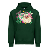 Forest Green pink santa and disco ball with christmas tree Urban Hoodie - MaliasSmallBusiness