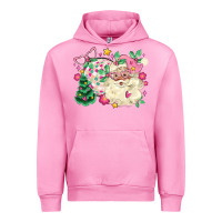 Fuchsia Pink pink santa and disco ball with christmas tree Urban Hoodie - MaliasSmallBusiness