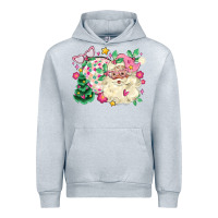 Heather Grey pink santa and disco ball with christmas tree Urban Hoodie - MaliasSmallBusiness