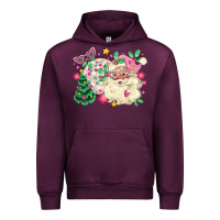 Mauve Wine pink santa and disco ball with christmas tree Urban Hoodie - MaliasSmallBusiness