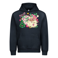 Navy pink santa and disco ball with christmas tree Urban Hoodie - MaliasSmallBusiness