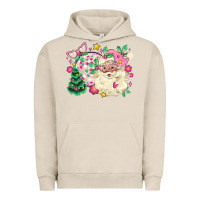 Pigment French Oak pink santa and disco ball with christmas tree Urban Hoodie - MaliasSmallBusiness