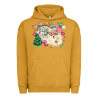Pigment Peanut Butter pink santa and disco ball with christmas tree Urban Hoodie - MaliasSmallBusiness