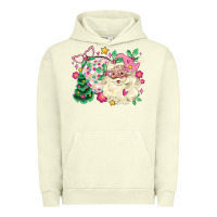 Pigment Pistachio pink santa and disco ball with christmas tree Urban Hoodie - MaliasSmallBusiness
