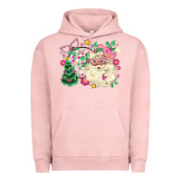 Pigment Salmon pink santa and disco ball with christmas tree Urban Hoodie - MaliasSmallBusiness