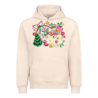 Sandshell pink santa and disco ball with christmas tree Urban Hoodie - MaliasSmallBusiness