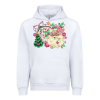 White pink santa and disco ball with christmas tree Urban Hoodie - MaliasSmallBusiness