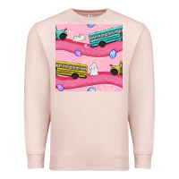Pale Pink easter school bus seamless pattern Premium Sweatshirt - BundleAndBundleShop