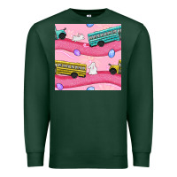 Sports Green easter school bus seamless pattern Premium Sweatshirt - BundleAndBundleShop