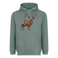 Sage reindeer Heavyweight Hoodie - JahusDesignShop