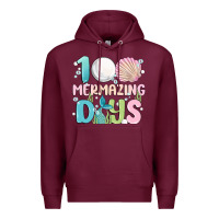 Burgundy 100 mermazing days Premium Hoodie - MaliasSmallBusiness