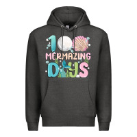Charcoal Heather 100 mermazing days Premium Hoodie - MaliasSmallBusiness