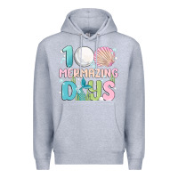 Heather Grey 100 mermazing days Premium Hoodie - MaliasSmallBusiness