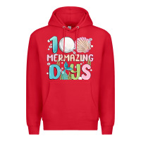 Red 100 mermazing days Premium Hoodie - MaliasSmallBusiness