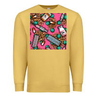Antique Gold Medicines And Pills Seamless Pattern Premium Sweatshirt - BundleAndBundleShop