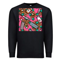 Black Medicines And Pills Seamless Pattern Premium Sweatshirt - BundleAndBundleShop