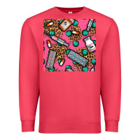 Cardinal Medicines And Pills Seamless Pattern Premium Sweatshirt - BundleAndBundleShop