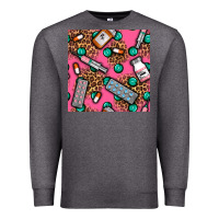 Charcoal Heather Medicines And Pills Seamless Pattern Premium Sweatshirt - BundleAndBundleShop
