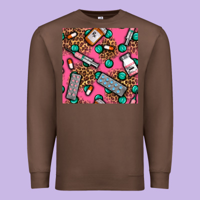 Medicines And Pills Seamless Pattern Premium Sweatshirt Designed By Bundleandbundleshop