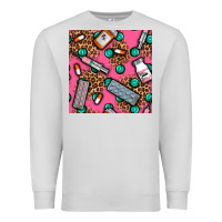 Dove Grey Medicines And Pills Seamless Pattern Premium Sweatshirt - BundleAndBundleShop