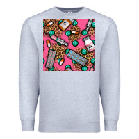 Heather Grey Medicines And Pills Seamless Pattern Premium Sweatshirt - BundleAndBundleShop