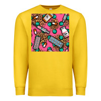 Lemon Medicines And Pills Seamless Pattern Premium Sweatshirt - BundleAndBundleShop