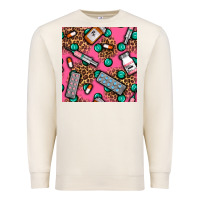 Sandshell Medicines And Pills Seamless Pattern Premium Sweatshirt - BundleAndBundleShop