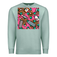 Seafoam Medicines And Pills Seamless Pattern Premium Sweatshirt - BundleAndBundleShop