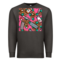 Smoke Medicines And Pills Seamless Pattern Premium Sweatshirt - BundleAndBundleShop