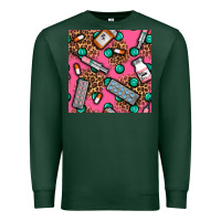 Sports Green Medicines And Pills Seamless Pattern Premium Sweatshirt - BundleAndBundleShop