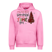Fuchsia Pink its the most wonderful time of the year Urban Hoodie - MaliasSmallBusiness