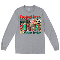 Heather Grey i'm just here for the snacks #soccer  brother Long Sleeve Tee - Zillion Design Studio