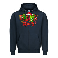 Navy christmas gamma claus Zipper Hoodie - FaDigitalArtStudio
