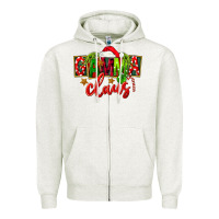 Oatmeal Heather christmas gamma claus Zipper Hoodie - FaDigitalArtStudio