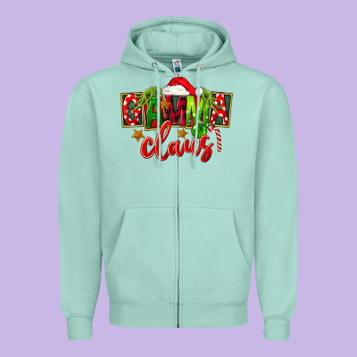 Christmas Gamma Claus Zipper Hoodie Designed By Fadigitalartstudio