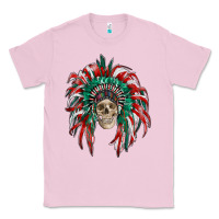 Bubblegum Pink mexican flag indian headdress with  skull Classic Tee - RanaPortraitStore