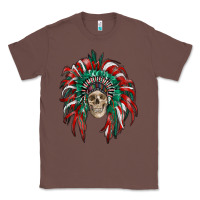 Chestnut mexican flag indian headdress with  skull Classic Tee - RanaPortraitStore